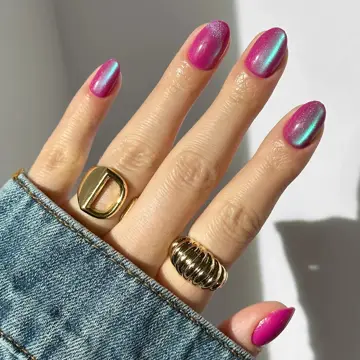 Purple · Chrome · Short nail art