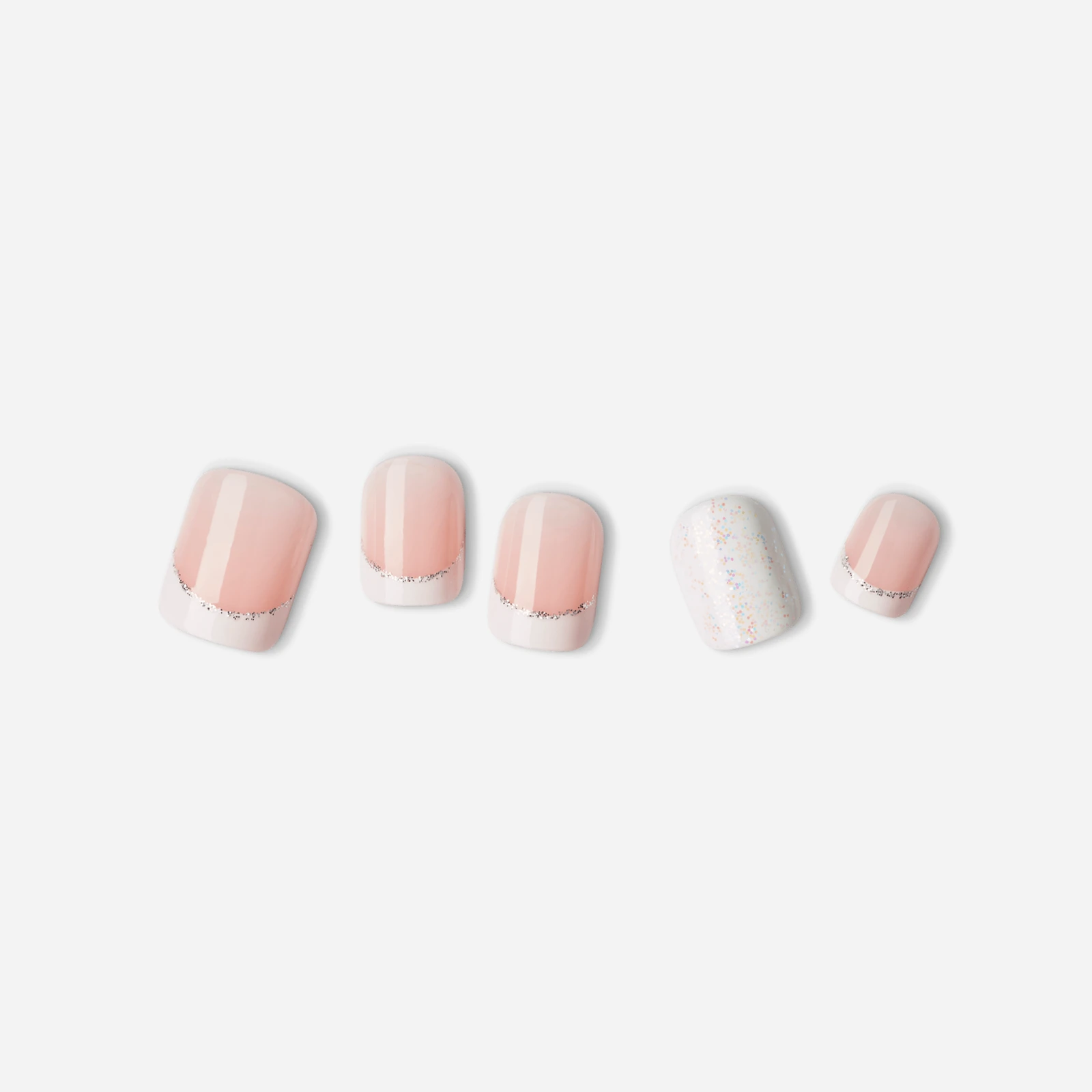 Nude · Pink · White nail art