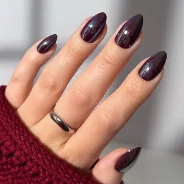 Red · Purple · Chrome nail art