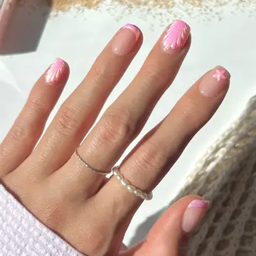 French tips · Office · Pink nail art