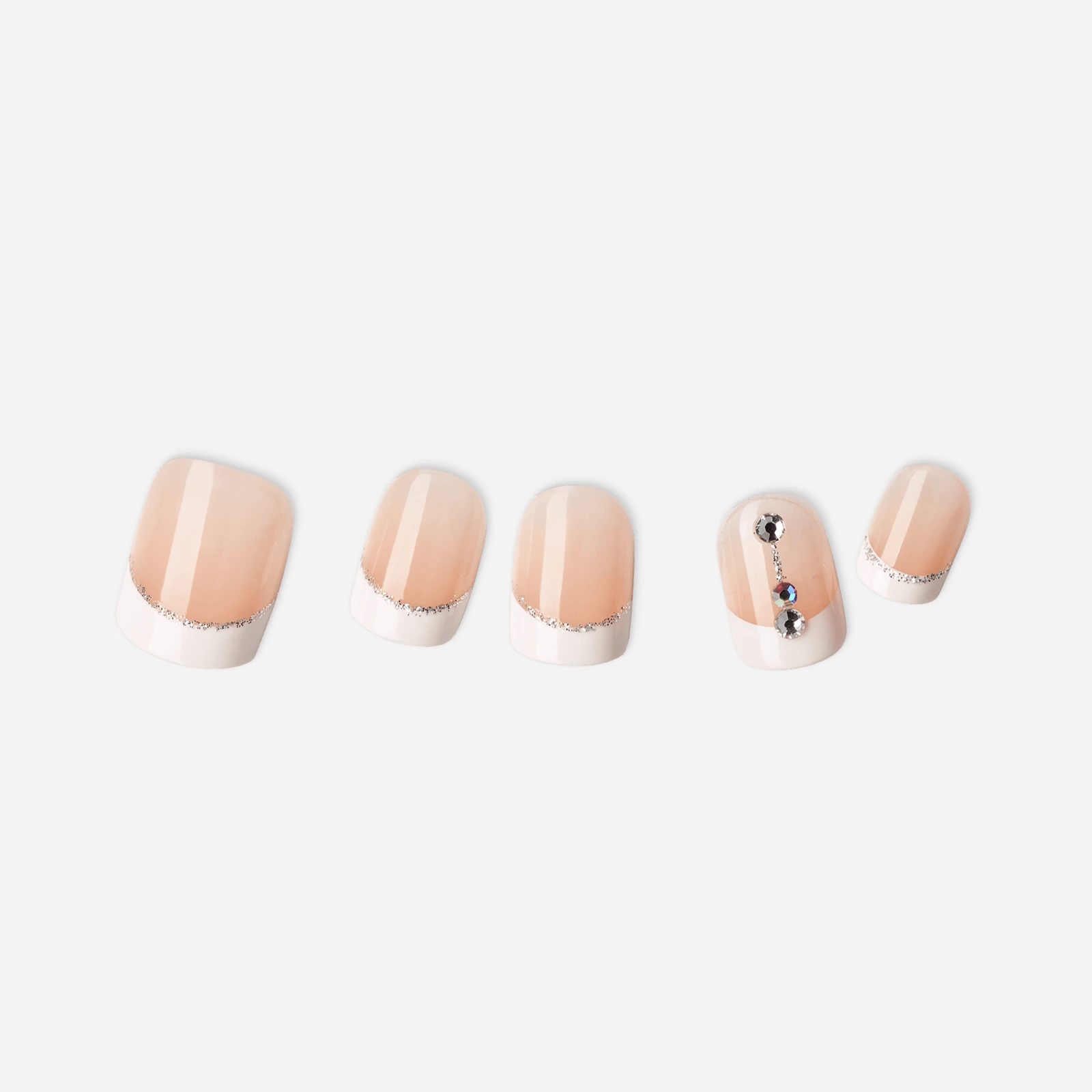 Nude · Pink · White nail art