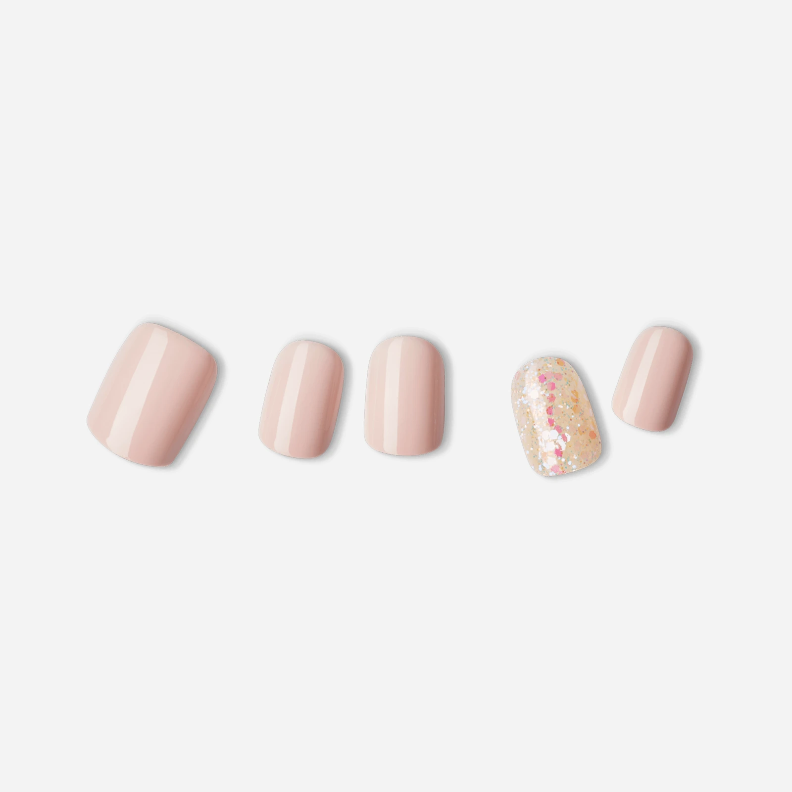 Nude · Pink · Solid color nail art
