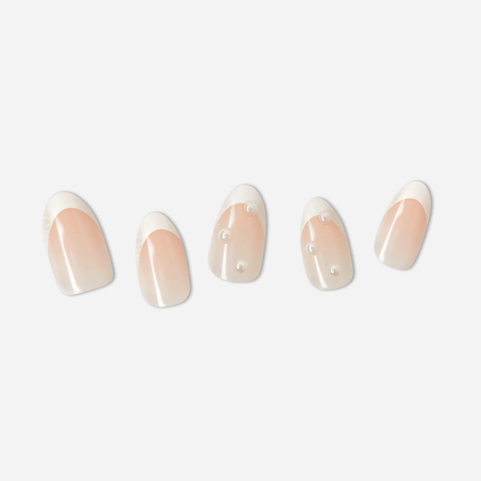 Nude · Pink · White nail art