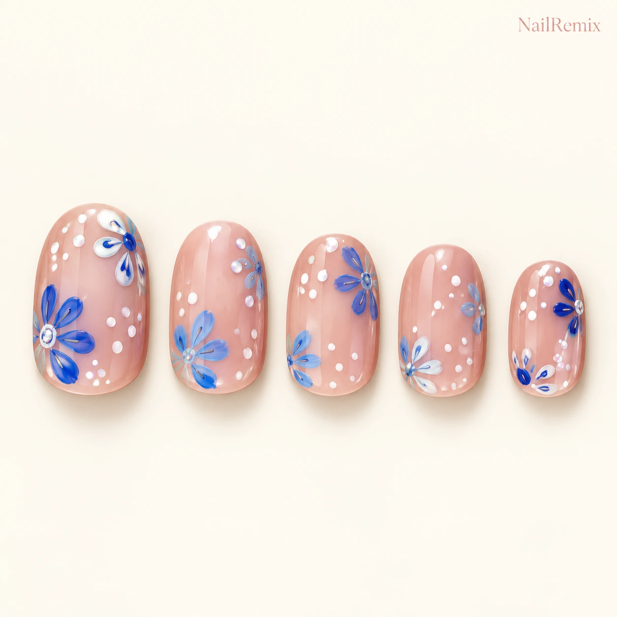 Nude · Black & white · Blue & green nail art