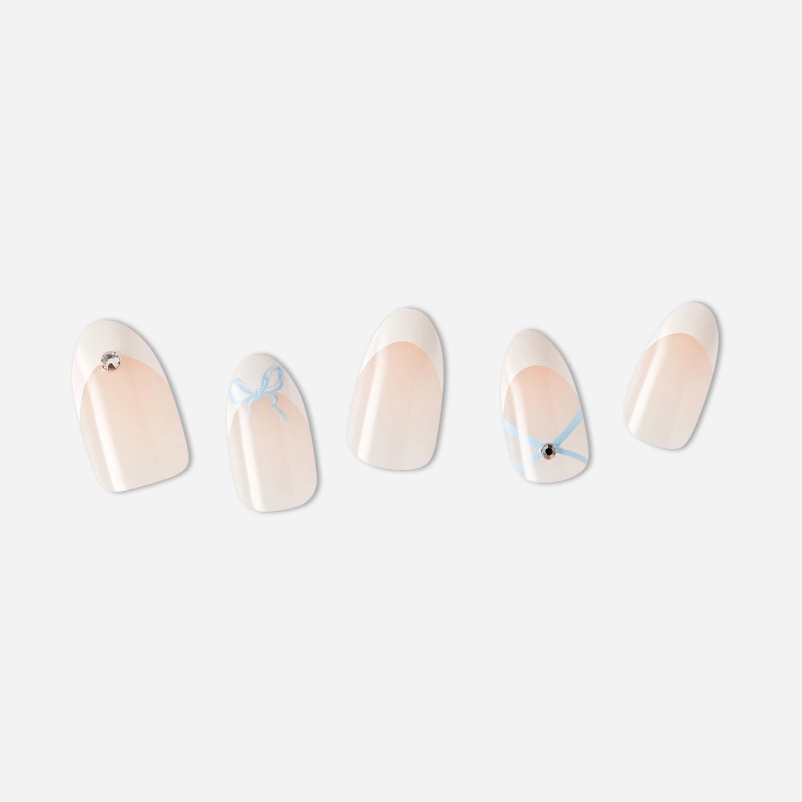 Nude · Muted · White nail art
