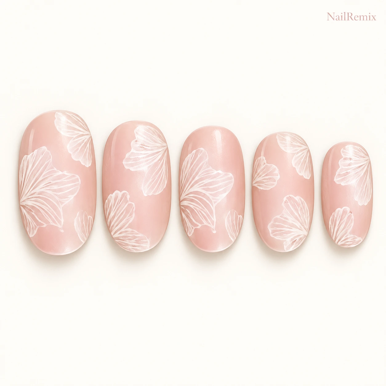 Nude · Pink · Black & white nail art