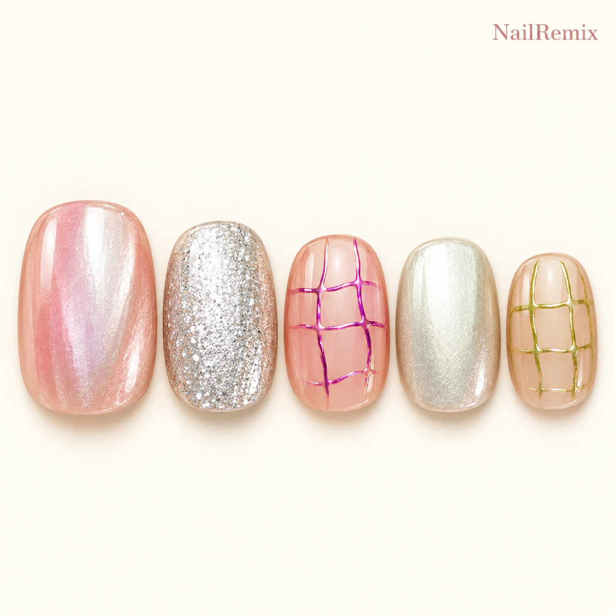 Nude · Muted · Fine shimmer
