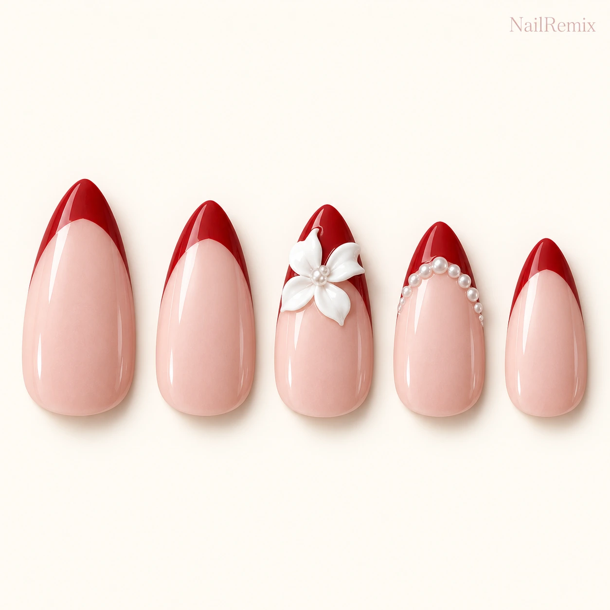 Nude · Red · 3D accents