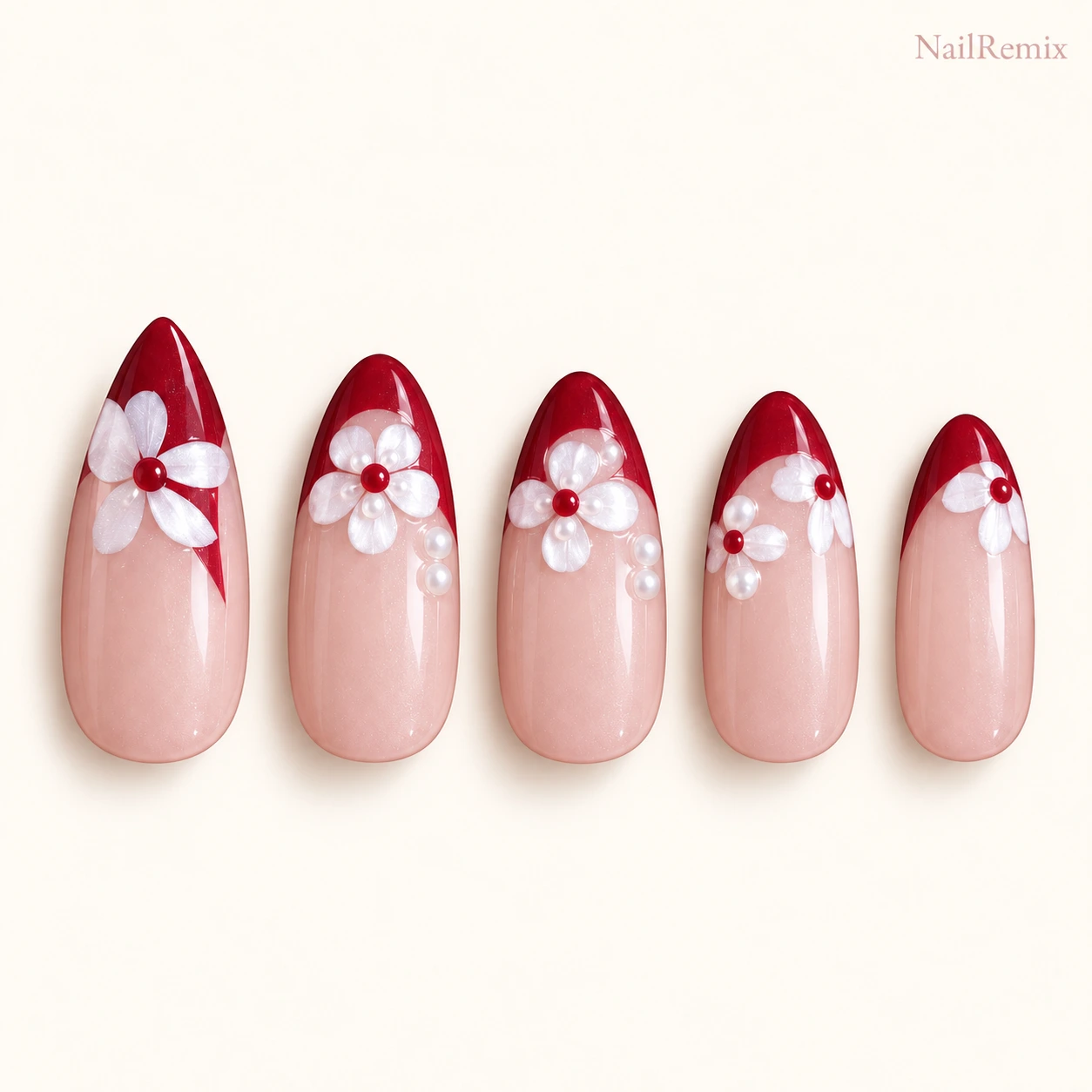 Red · 3D accents · Floral