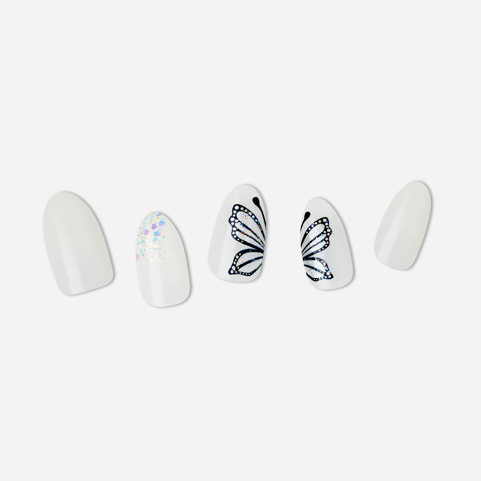 White · Black · Fine shimmer nail art