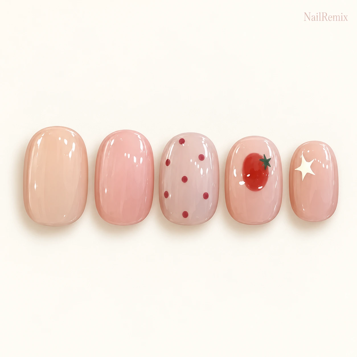 Nude · Hand-painted · Polka dots