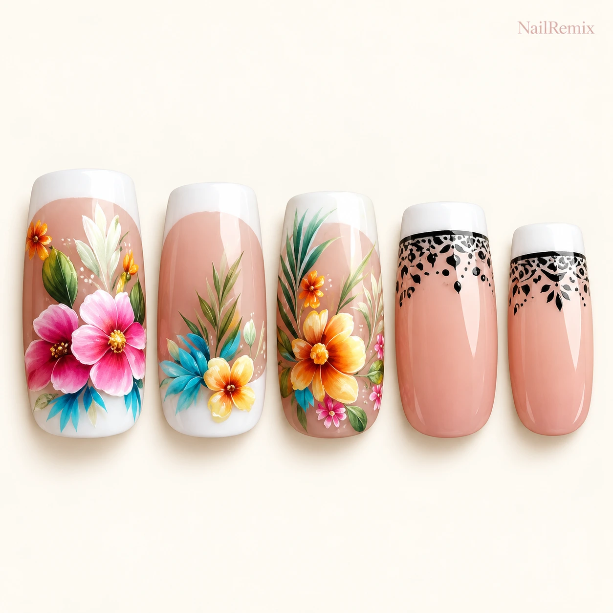 Nude · Pink · Ombré nail art