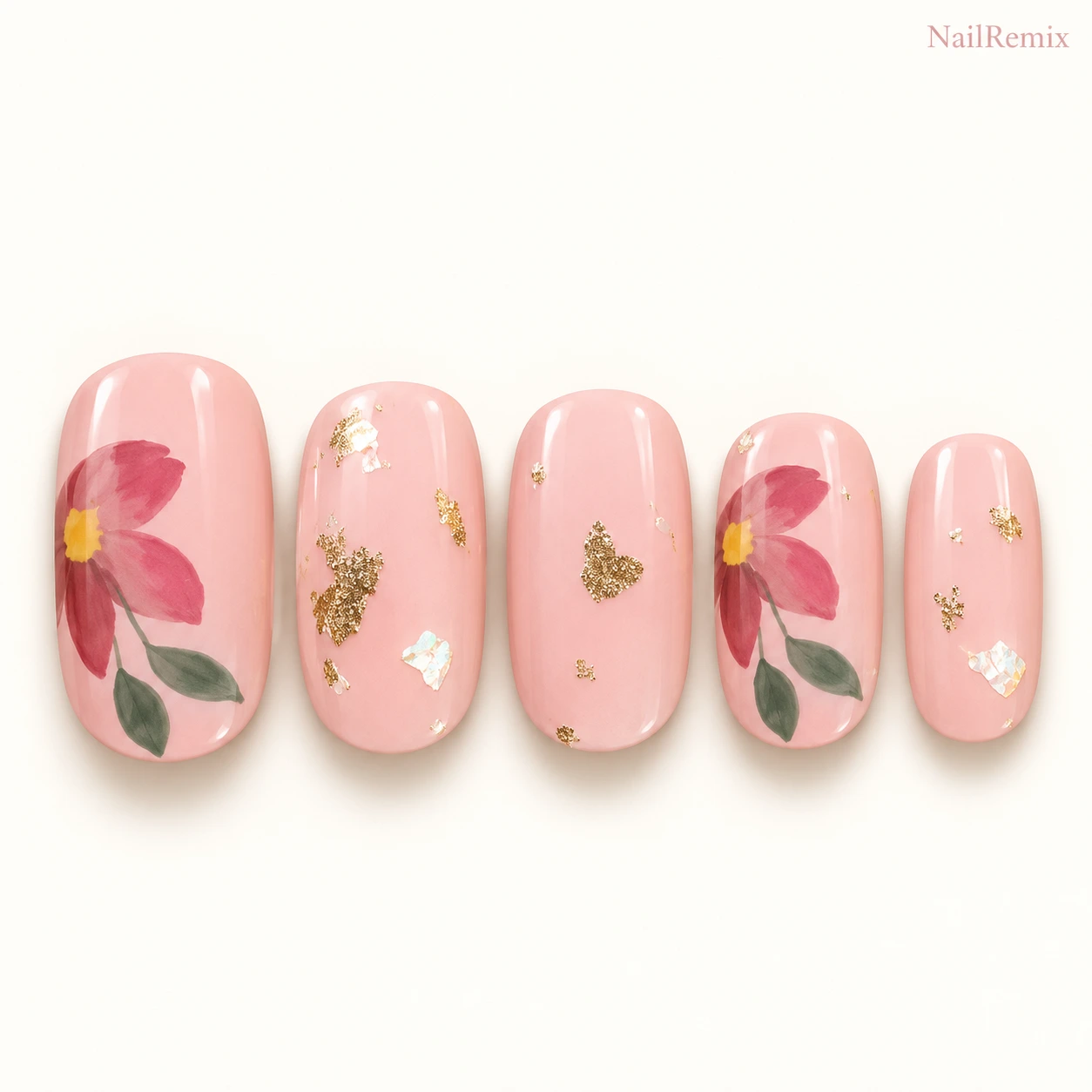 Nude · Pink · Matte nail art